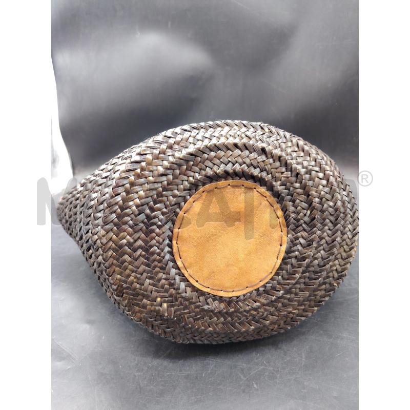 BORSA MANO PAGLIA MARR DETT PELLE MANICO PERLINE | Mercatino dell'Usato Roma eur 3