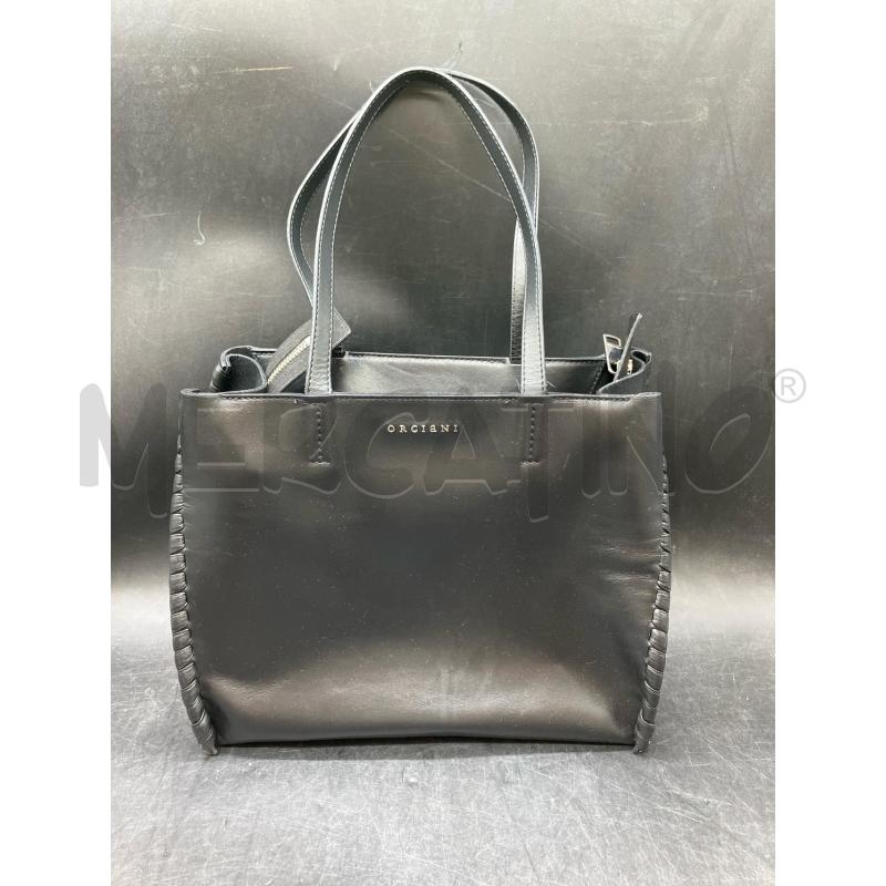 BORSA ORCIANI NERA PELLE LATI CUCIT | Mercatino dell'Usato Roma eur 1