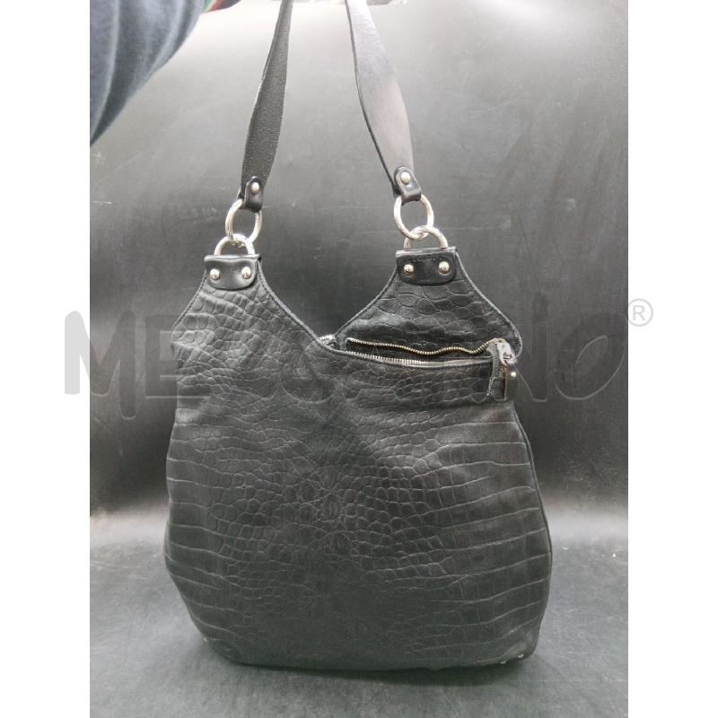 BORSA ORCIANI NERA PELLE  ANIMALIER | Mercatino dell'Usato Roma eur 1