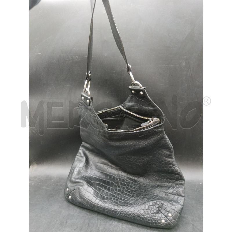 BORSA ORCIANI NERA PELLE  ANIMALIER | Mercatino dell'Usato Roma eur 2