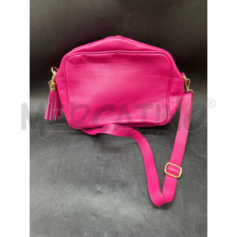 BORSA PELLE FUCSIA MEDIA NAPPINA | Mercatino dell'Usato Roma eur 1