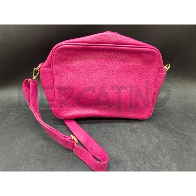 BORSA PELLE FUCSIA MEDIA NAPPINA | Mercatino dell'Usato Roma eur 2
