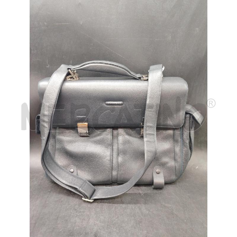 BORSA PIQUADRO CARTELLA BLU PELLE | Mercatino dell'Usato Roma eur 1