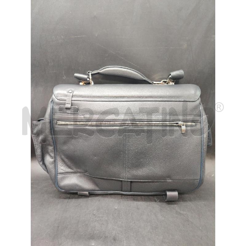 BORSA PIQUADRO CARTELLA BLU PELLE | Mercatino dell'Usato Roma eur 2