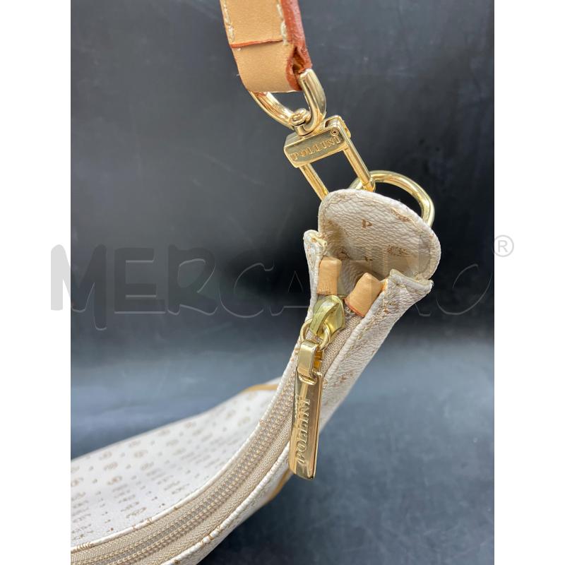 BORSA POLLINI BEIGE LOGHI | Mercatino dell'Usato Roma eur 2