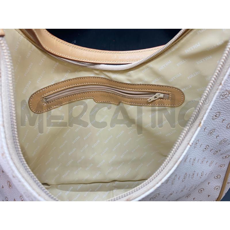 BORSA POLLINI BEIGE LOGHI | Mercatino dell'Usato Roma eur 4