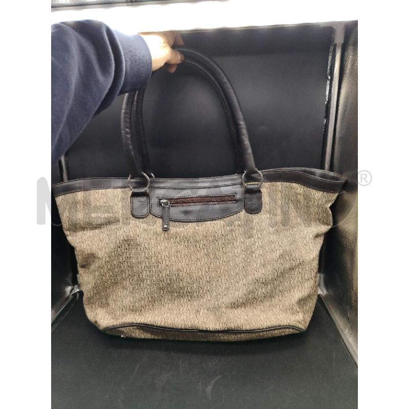 BORSA POLLINI MARRONE LOGHI | Mercatino dell'Usato Roma eur 1