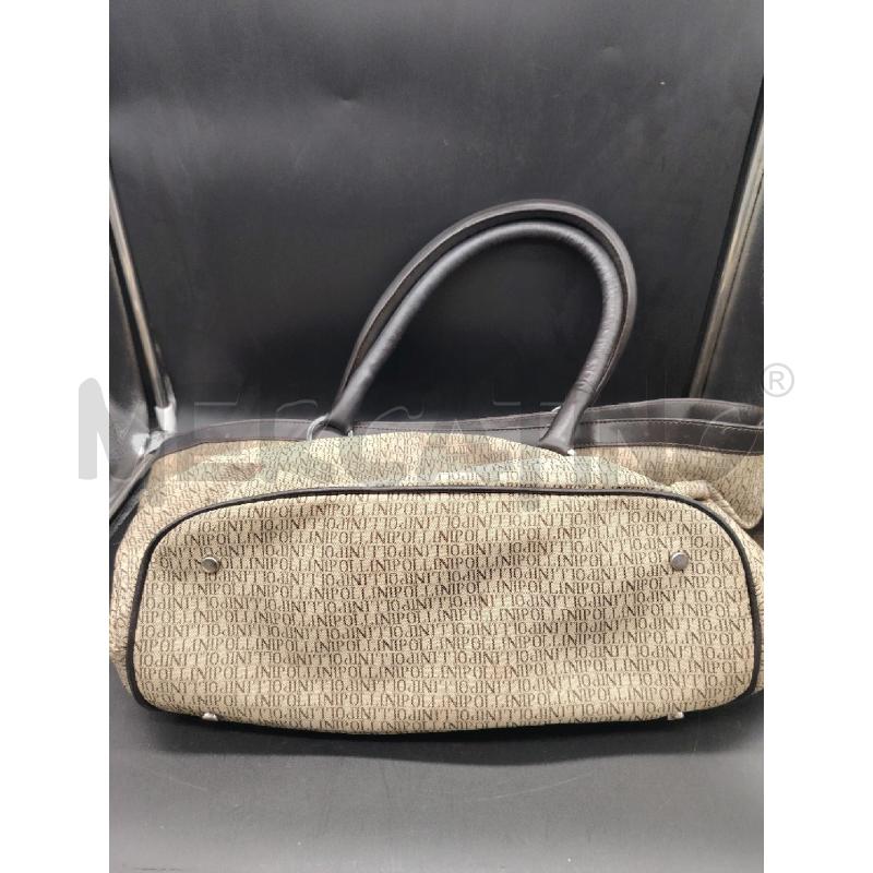 BORSA POLLINI MARRONE LOGHI | Mercatino dell'Usato Roma eur 3