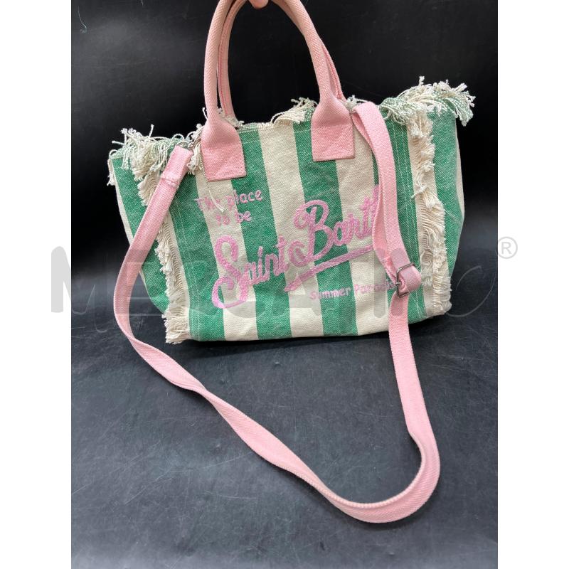 BORSA SAINT BARTH RIGHE VE PANNA SCRITTA RS FRANGE  | Mercatino dell'Usato Roma eur 1