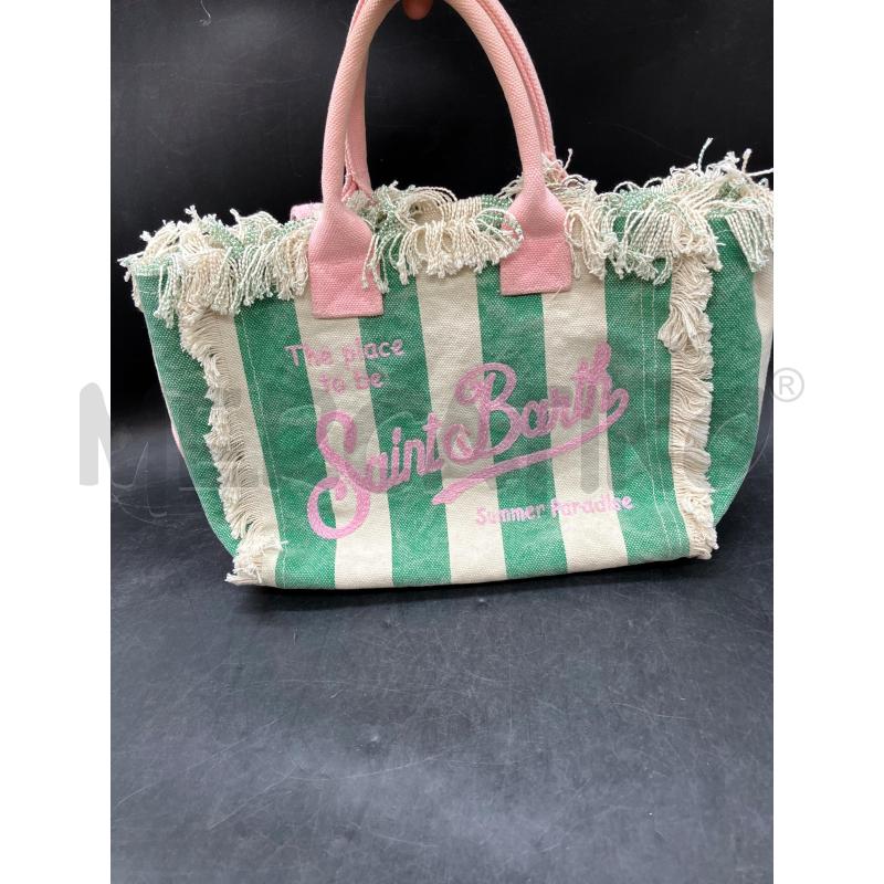 BORSA SAINT BARTH RIGHE VE PANNA SCRITTA RS FRANGE  | Mercatino dell'Usato Roma eur 2