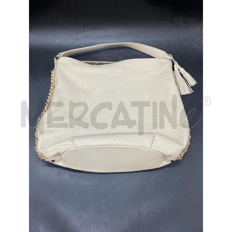 BORSA SCERVINO BEI PELLE CATENE DOR LATO  | Mercatino dell'Usato Roma eur 2