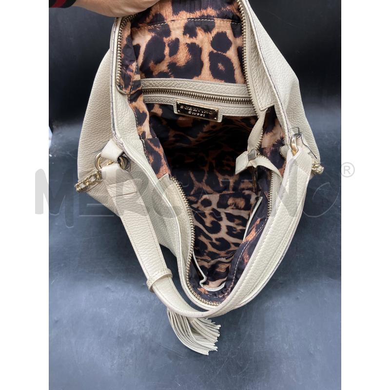 BORSA SCERVINO BEI PELLE CATENE DOR LATO  | Mercatino dell'Usato Roma eur 3