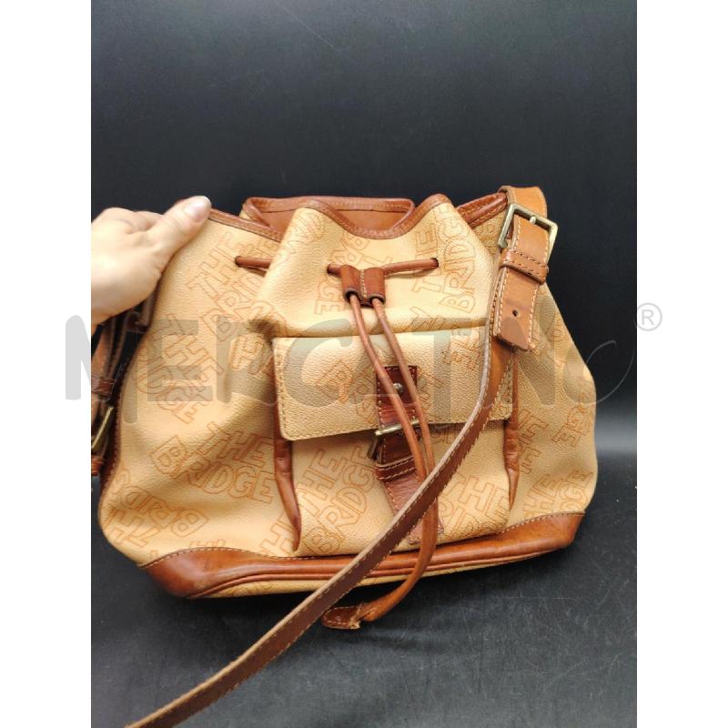 BORSA SECCHIELLO THE BRIDGE BEIGE SCRITTE | Mercatino dell'Usato Roma eur 2