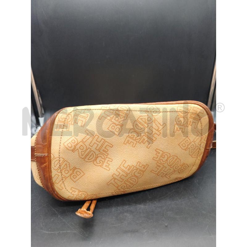 BORSA SECCHIELLO THE BRIDGE BEIGE SCRITTE | Mercatino dell'Usato Roma eur 4