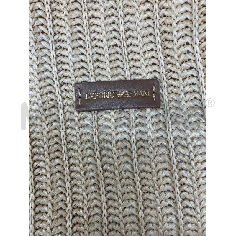 BORSA SHOPPER EMPORIO ARMANI RAFIA PROFILI PELLE MARR | Mercatino dell'Usato Roma eur 2