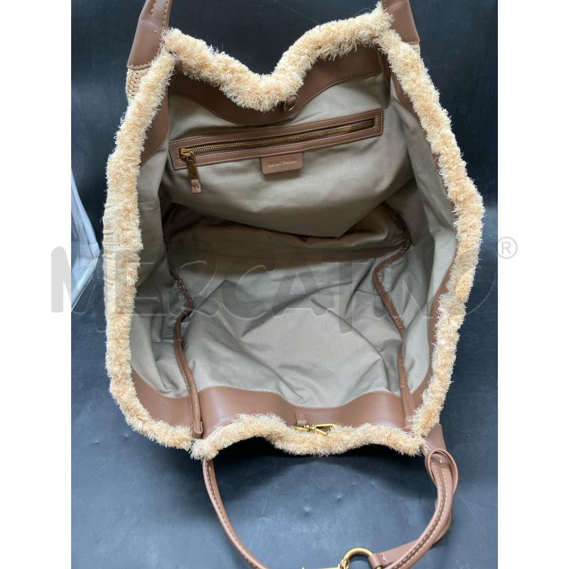 BORSA SHOPPER EMPORIO ARMANI RAFIA PROFILI PELLE MARR | Mercatino dell'Usato Roma eur 4