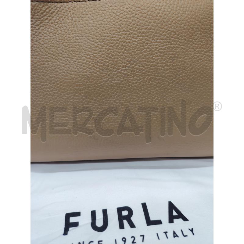 BORSA SHOPPER FURLA BEIGE DETT ARA + TRACOLLA | Mercatino dell'Usato Roma eur 2