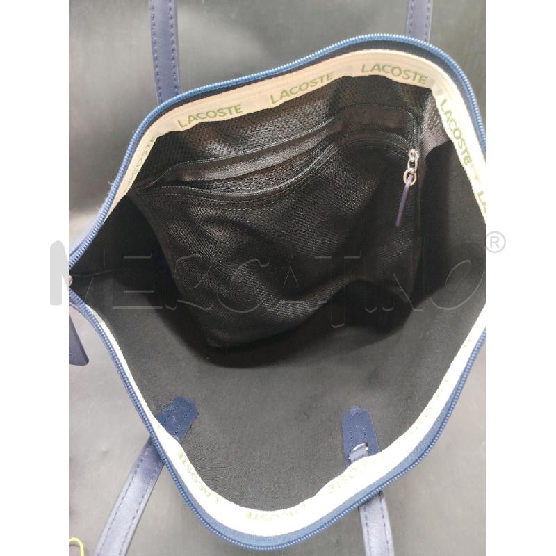 BORSA SHOPPER LACOSTE BLU  | Mercatino dell'Usato Roma eur 4