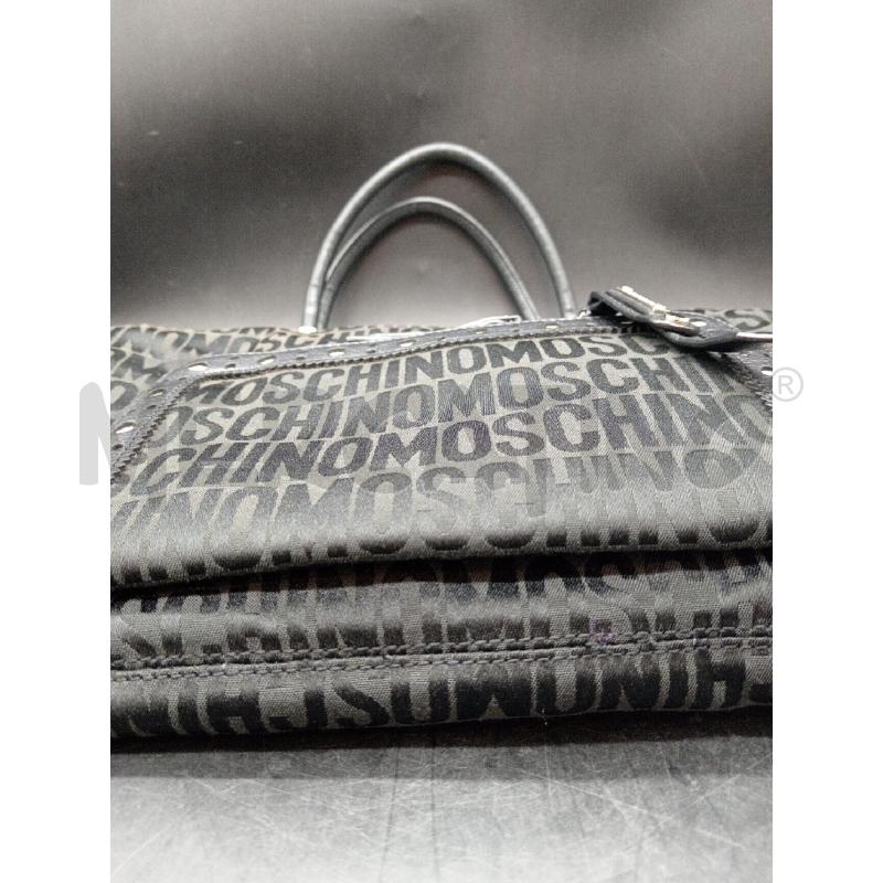 BORSA SHOPPER MOSCHINO NERA MONOGRAM PROFILI PELLE | Mercatino dell'Usato Roma eur 3