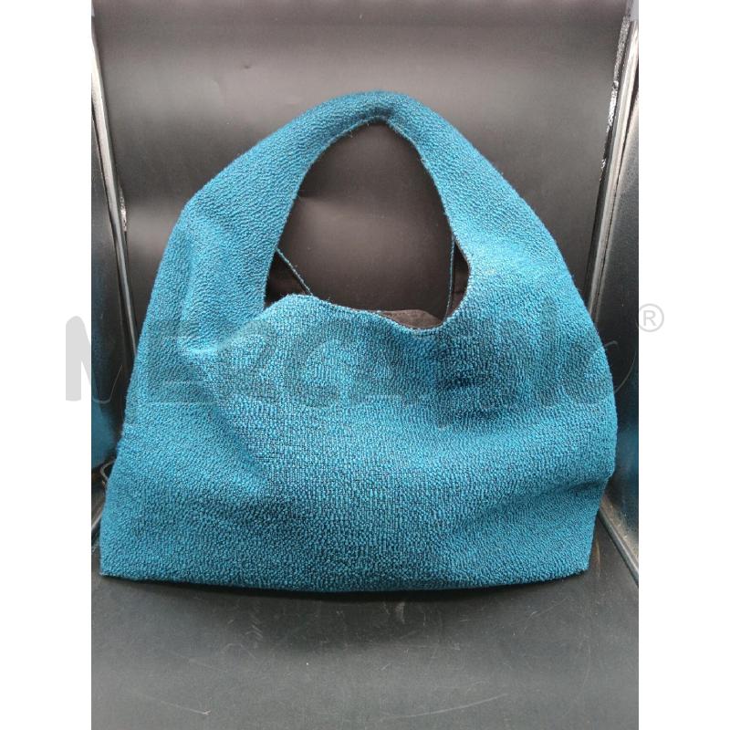 BORSA SHOPPER PULICATI BLU MELANGE | Mercatino dell'Usato Roma eur 1