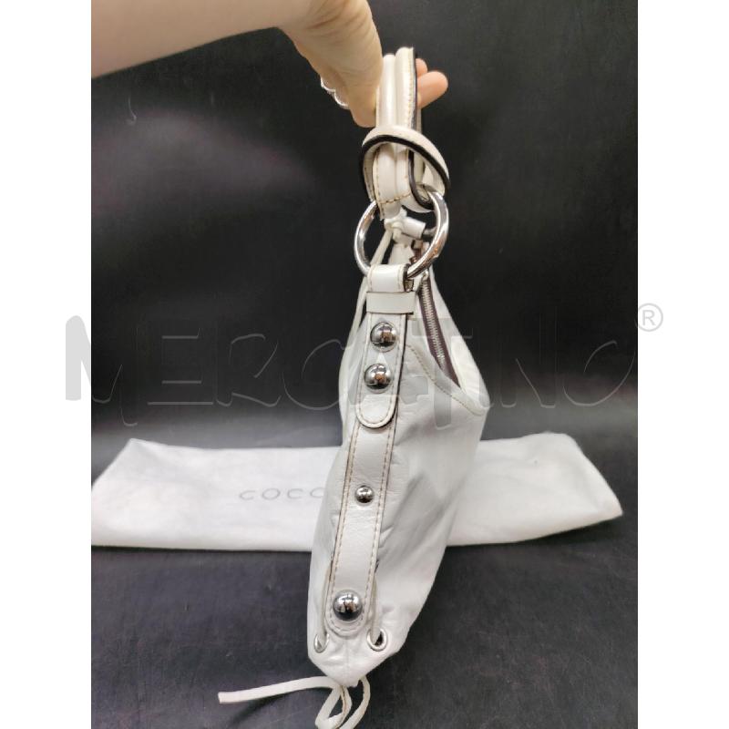 BORSA SPALLA COCCCINELLE BIANCA MEZZALUNA  | Mercatino dell'Usato Roma eur 2