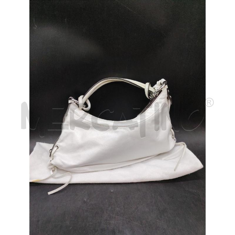 BORSA SPALLA COCCCINELLE BIANCA MEZZALUNA  | Mercatino dell'Usato Roma eur 3
