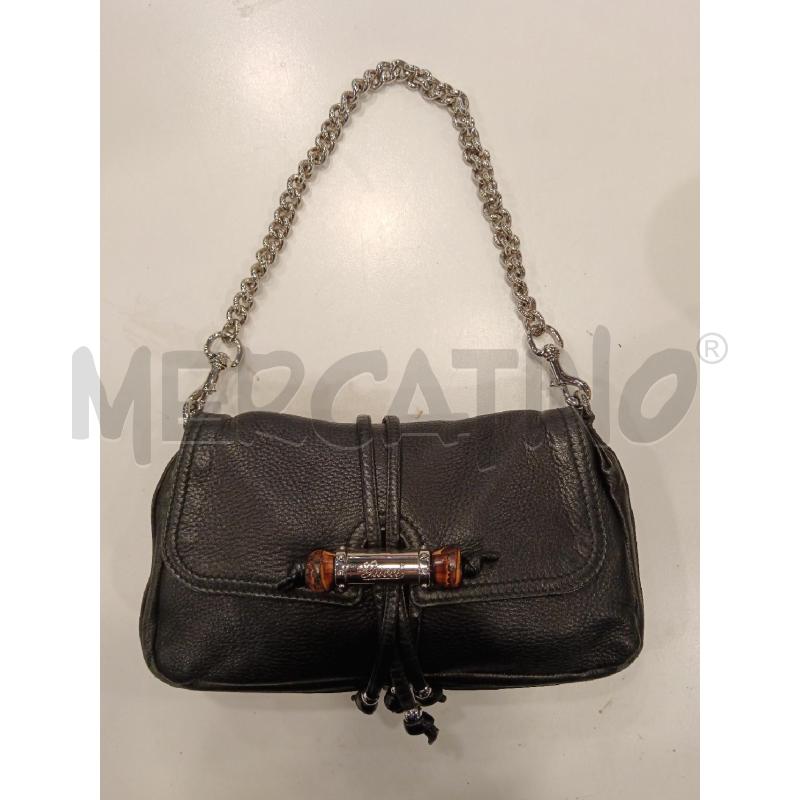 BORSA SPALLA GUCCI NE PELLE CHIUSURA BAMBOO DETT ARGENTATO  | Mercatino dell'Usato Roma eur 4