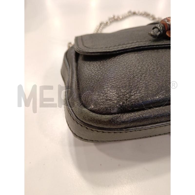 BORSA SPALLA GUCCI NE PELLE CHIUSURA BAMBOO DETT ARGENTATO  | Mercatino dell'Usato Roma eur 5