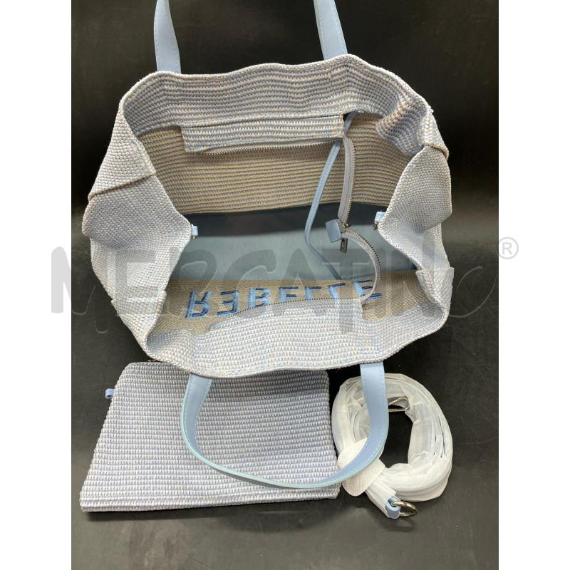 BORSA SPALLA REBELLE RAFIA AZZ  | Mercatino dell'Usato Roma eur 3