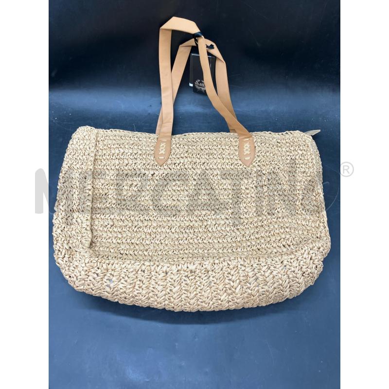 BORSA SPIAGGIA RAFIA FIORI BLU  | Mercatino dell'Usato Roma eur 2
