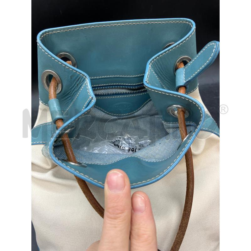 BORSA TOD'S SECCHIELLO AZZ PELLE BIA TESSUTO | Mercatino dell'Usato Roma eur 4