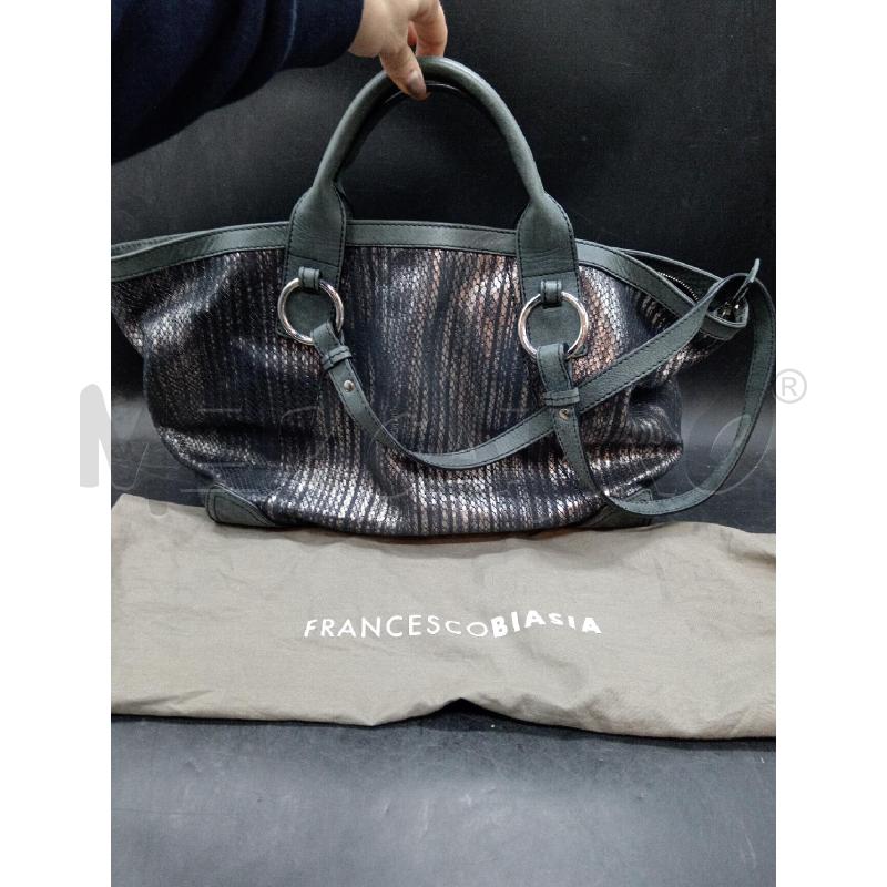 BORSA TRACOLLA BIASIA GRI LAMINAT  | Mercatino dell'Usato Roma eur 1