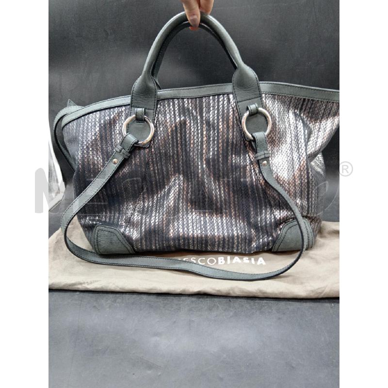 BORSA TRACOLLA BIASIA GRI LAMINAT  | Mercatino dell'Usato Roma eur 2