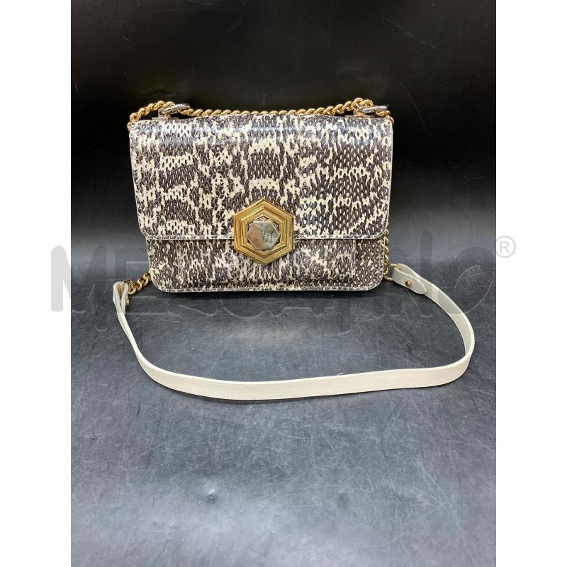 BORSA TRACOLLA HIBOURAMA PELLE PITON CHIUS DOR  | Mercatino dell'Usato Roma eur 1