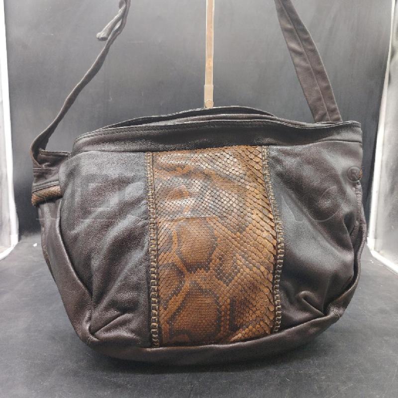 BORSA TUSCANS PELLE MARRONE ANIMALIER | Mercatino dell'Usato Roma eur 1