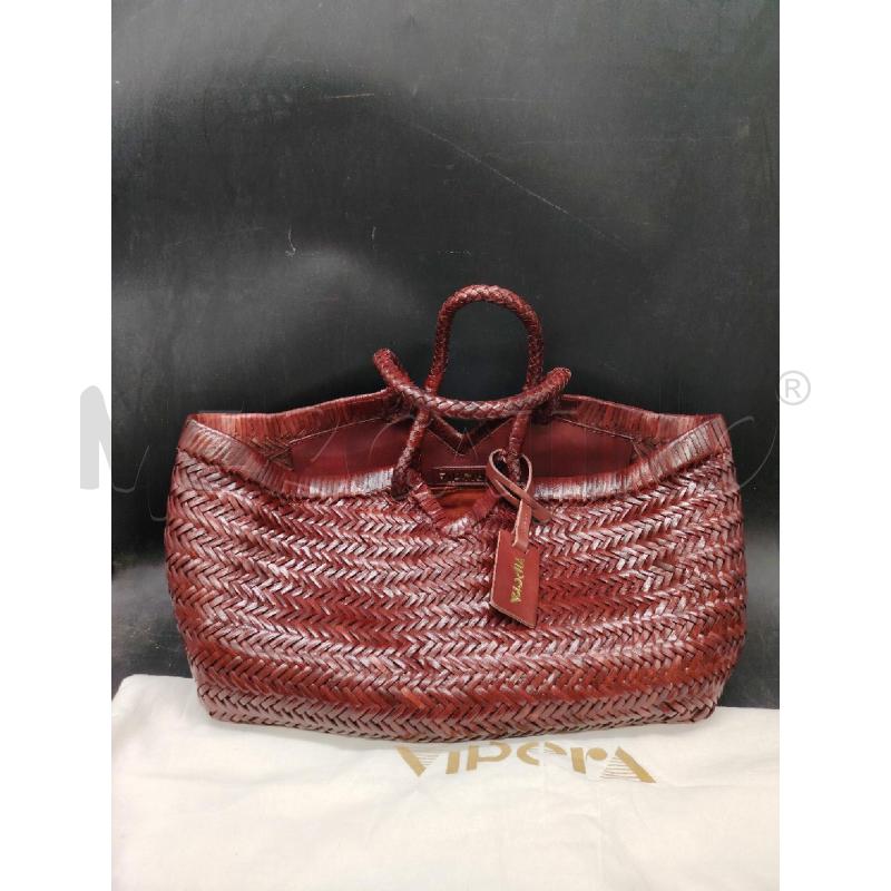 BORSA VIPERA CRUDELIA BAROLO PELLE INTRECCIATA | Mercatino dell'Usato Roma eur 1