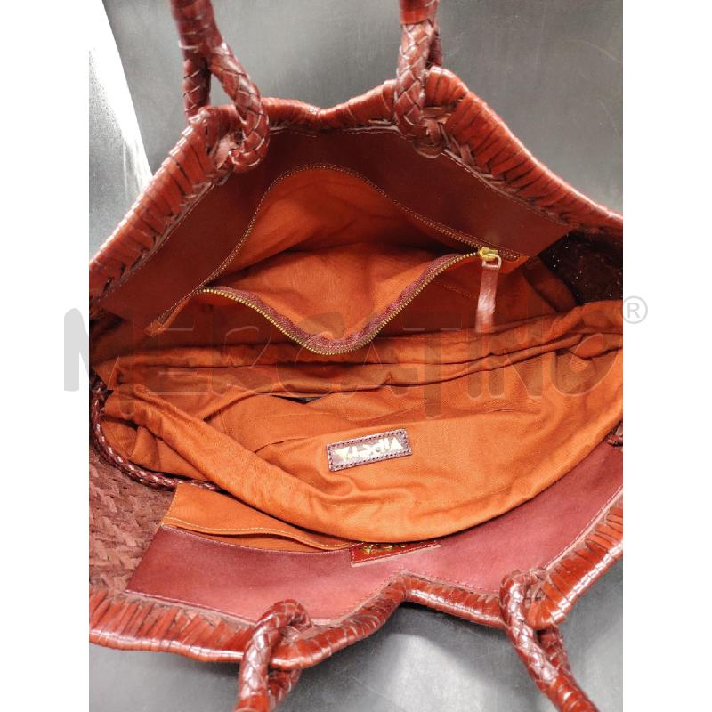 BORSA VIPERA CRUDELIA BAROLO PELLE INTRECCIATA | Mercatino dell'Usato Roma eur 4