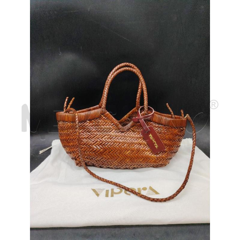 BORSA VIPERA PELLE INTRECCIATA MARR MEDIA | Mercatino dell'Usato Roma eur 1
