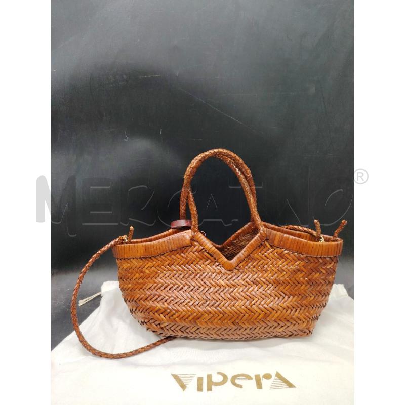 BORSA VIPERA PELLE INTRECCIATA MARR MEDIA | Mercatino dell'Usato Roma eur 2