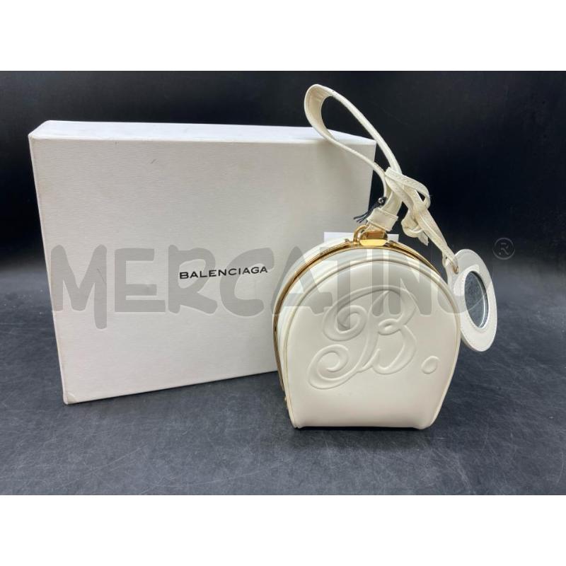 BORSETTA CLUTCH BALENCIAGA BIANCA B. DETT DOR + SPECCHIETTO | Mercatino dell'Usato Roma eur 1