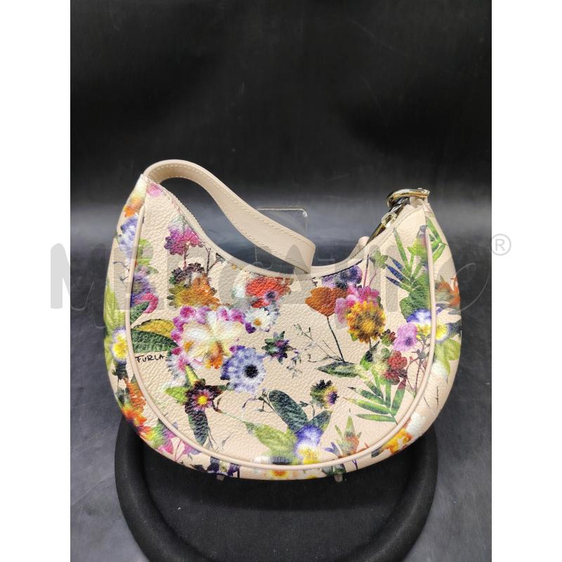 BORSETTA FURLA PELLE CIPRIA STAMPA FIORI  | Mercatino dell'Usato Roma eur 1