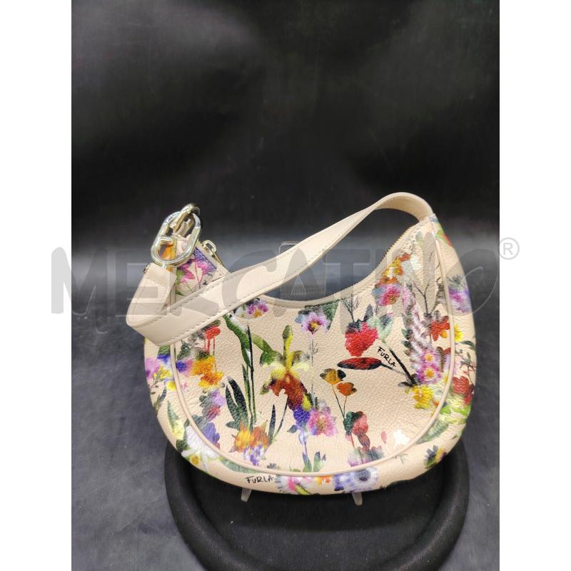 BORSETTA FURLA PELLE CIPRIA STAMPA FIORI  | Mercatino dell'Usato Roma eur 2