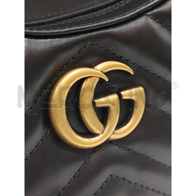 BORSETTA GUCCI MARMONT MEZZALUNA NERA GG DOR | Mercatino dell'Usato Roma eur 2
