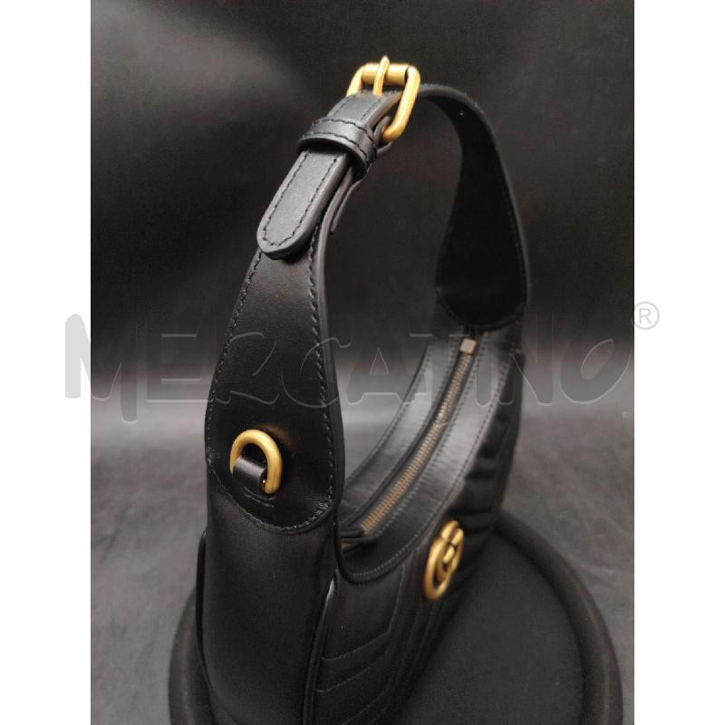 BORSETTA GUCCI MARMONT MEZZALUNA NERA GG DOR | Mercatino dell'Usato Roma eur 3
