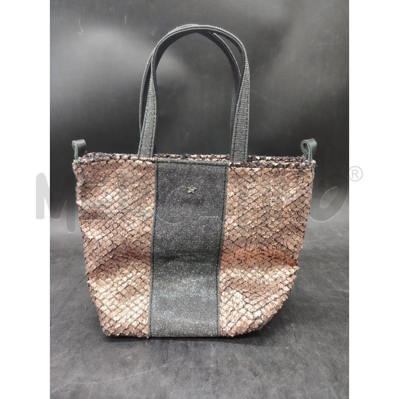 BORSETTA L'AURA ROSA CRACKLE FASCIA GRI | Mercatino dell'Usato Roma eur 2