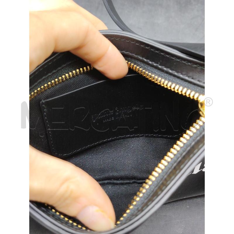 BORSETTA PALM ANGELS GIORGINA MINI NE SCRITTA BIA  | Mercatino dell'Usato Roma eur 5