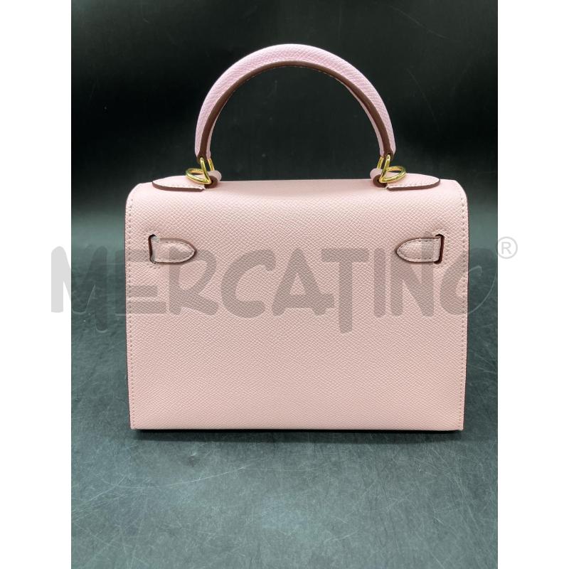 BORSETTA PELLE ROSA TIPO KELLY  | Mercatino dell'Usato Roma eur 2