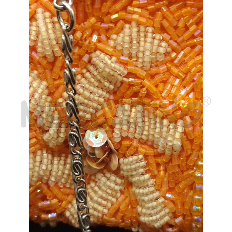 BORSETTA PERLINE ARANCIONE FIORI | Mercatino dell'Usato Roma eur 2