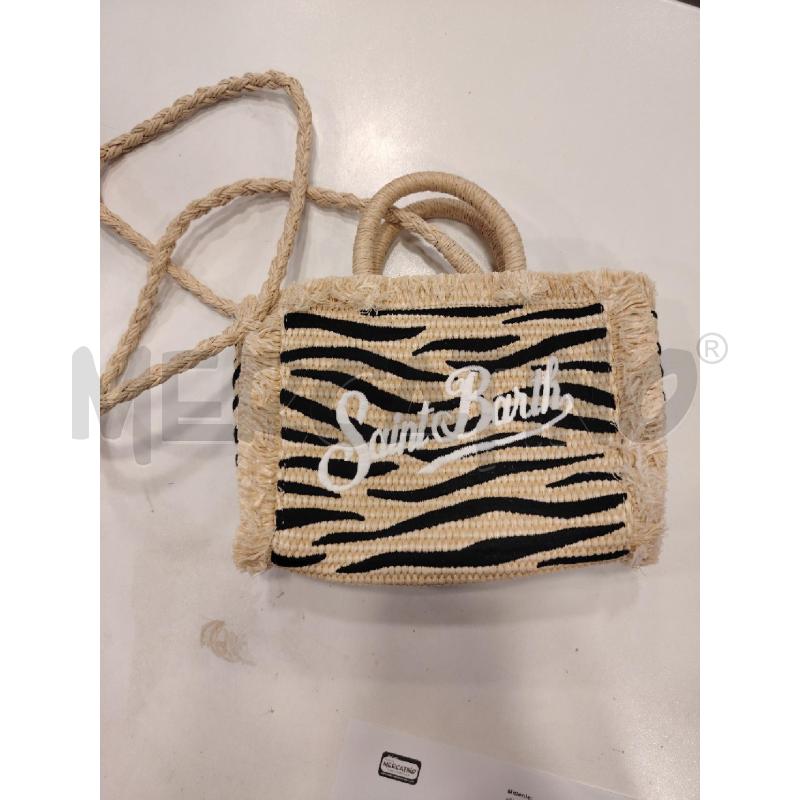 BORSETTA SAINT BARTH VANITY ZEBRATA PAGLIA | Mercatino dell'Usato Roma eur 2