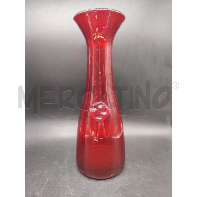 BOTTIGLIA VETRO MURANO ROSSA  | Mercatino dell'Usato Roma eur 1
